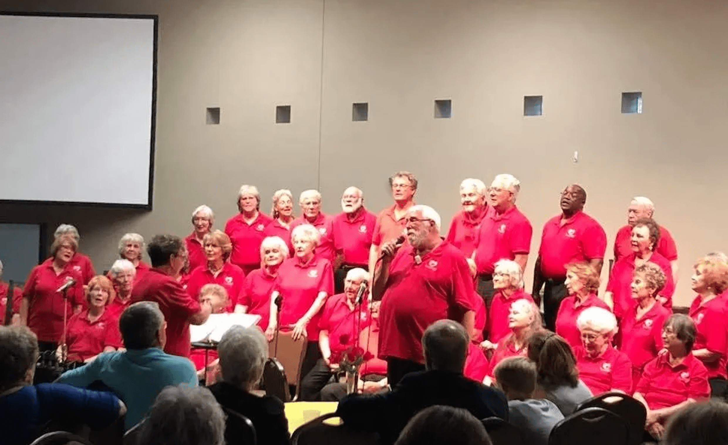 Elderly choir concert in progress