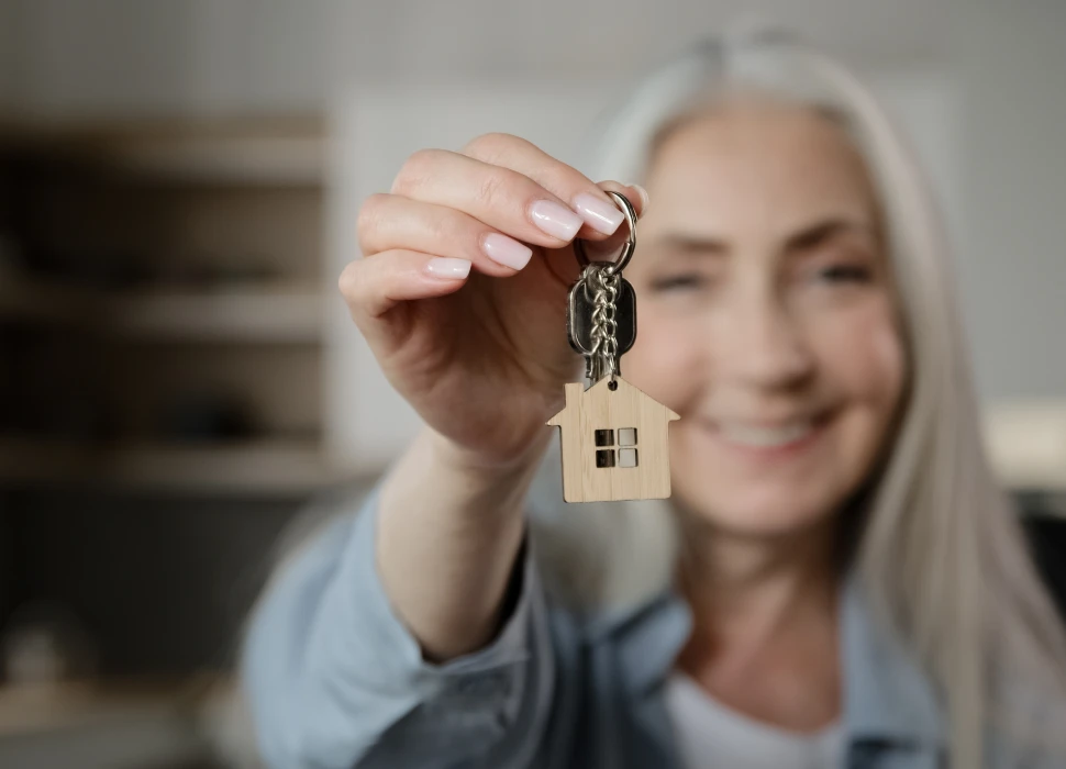 Real estate concept with keychain
